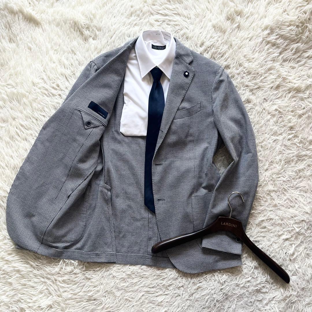 <美品>LARDINI 春夏 コットンリネン ジャケット サイズ52