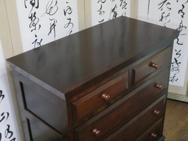 松本民芸家具 ミズメザクラ 無垢材 整理タンス 刻印有/チェスト/引き出し