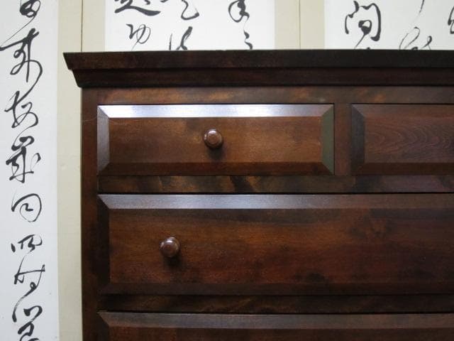 松本民芸家具 ミズメザクラ 無垢材 整理タンス 刻印有/チェスト/引き出し