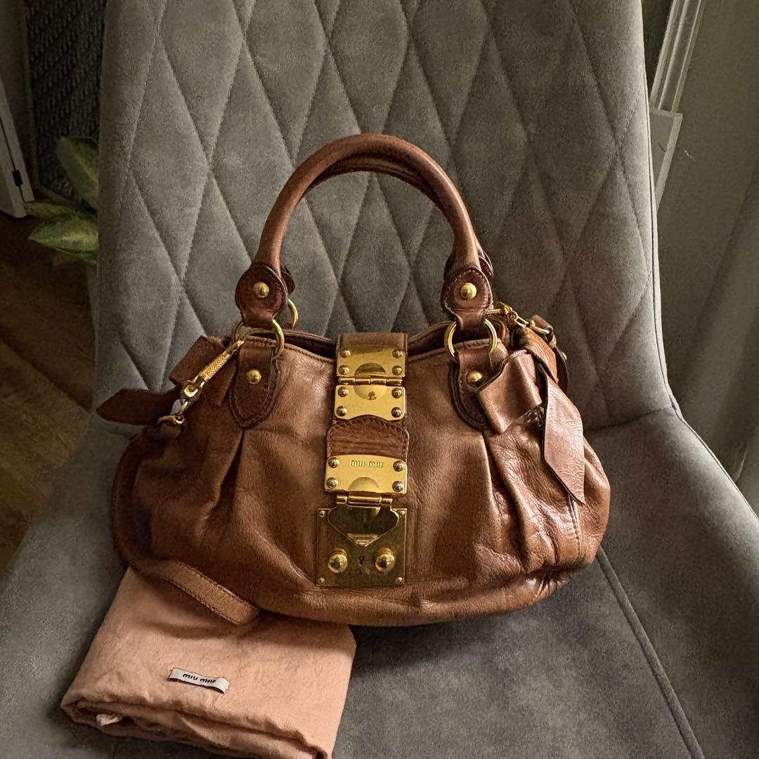 MIU MIU サイドリボン ハンド ショルダーバック 2WAY