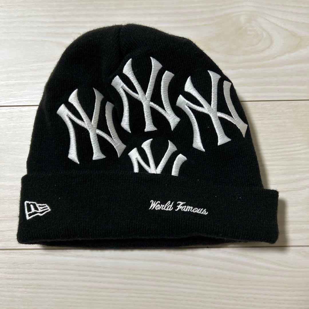 シュプリーム ニューヨーク ヤンキース ニューエラ ボックス ロゴ ビーニー　黒