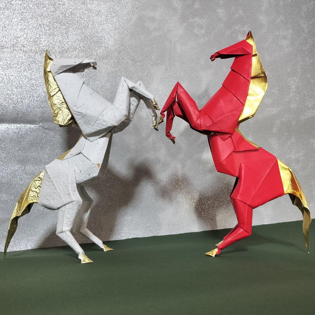 創作折り紙　（0039）干支の馬　【ナポレオン・ホース】【いいくんママ】