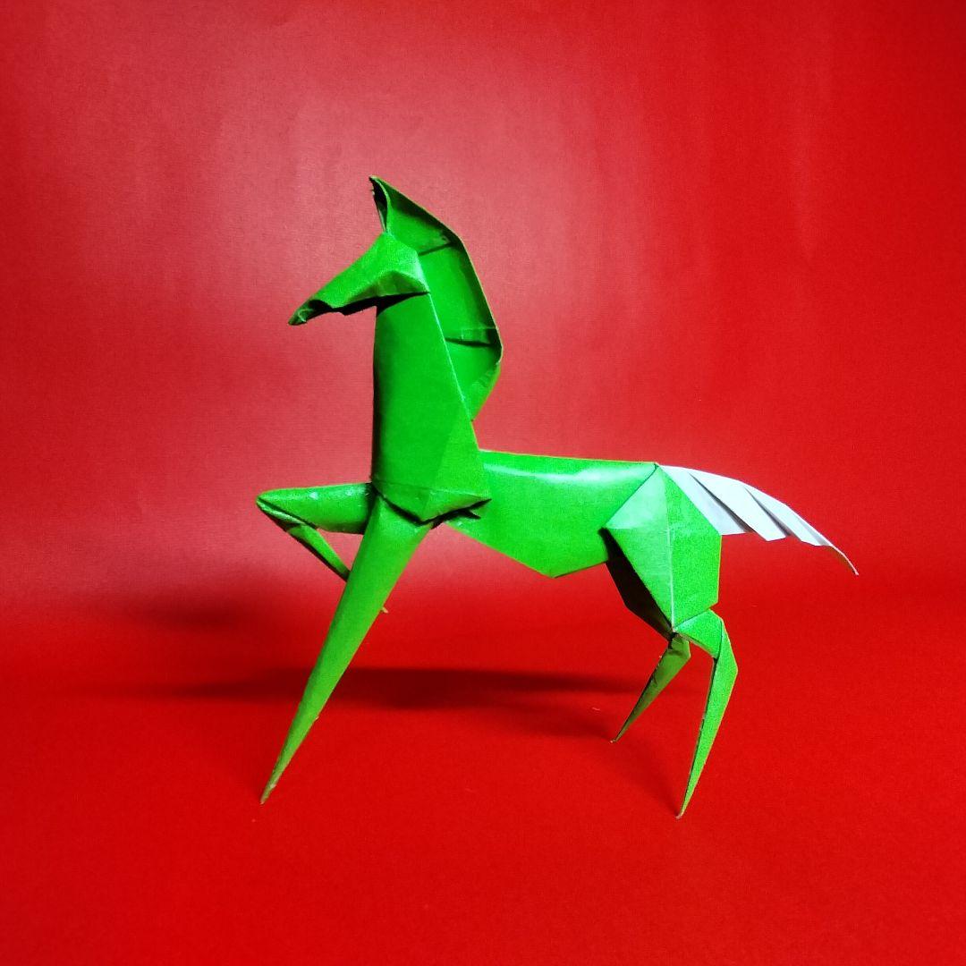創作折り紙　（0039）干支の馬　【ナポレオン・ホース】【いいくんママ】