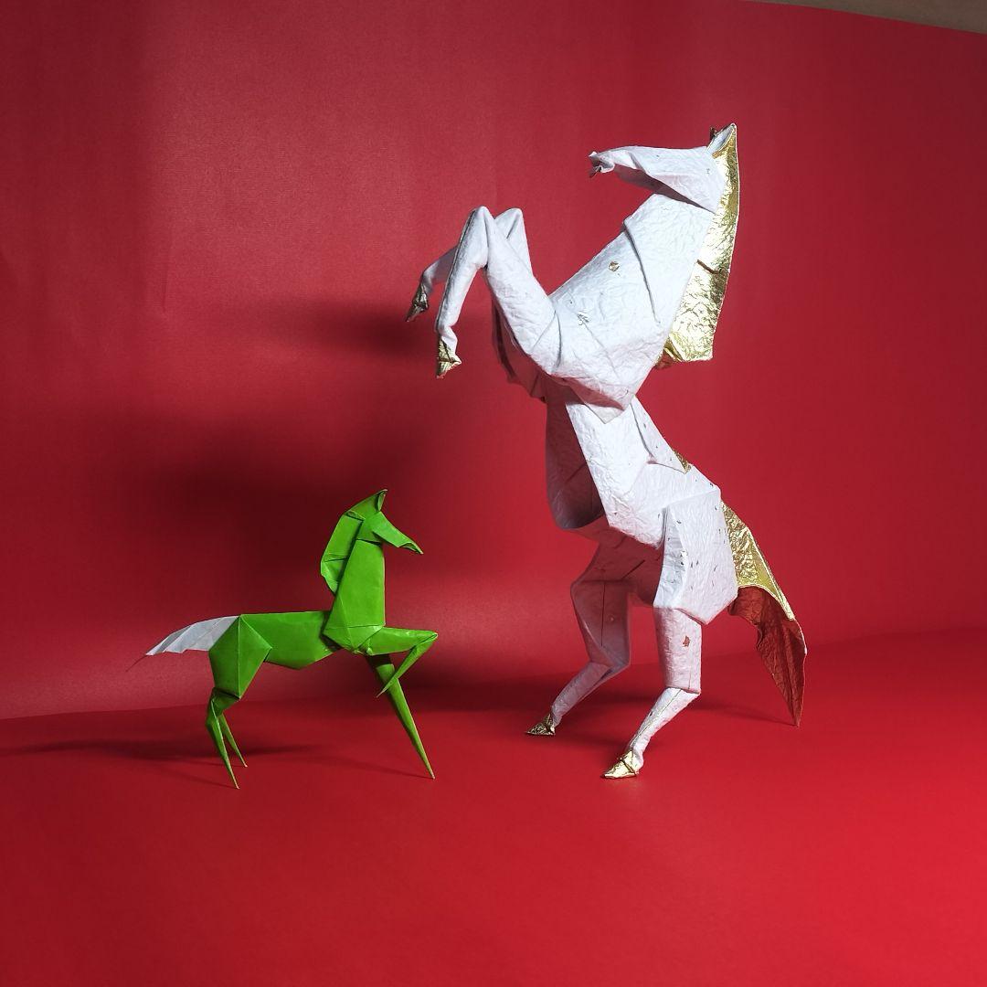 創作折り紙　（0039）干支の馬　【ナポレオン・ホース】【いいくんママ】