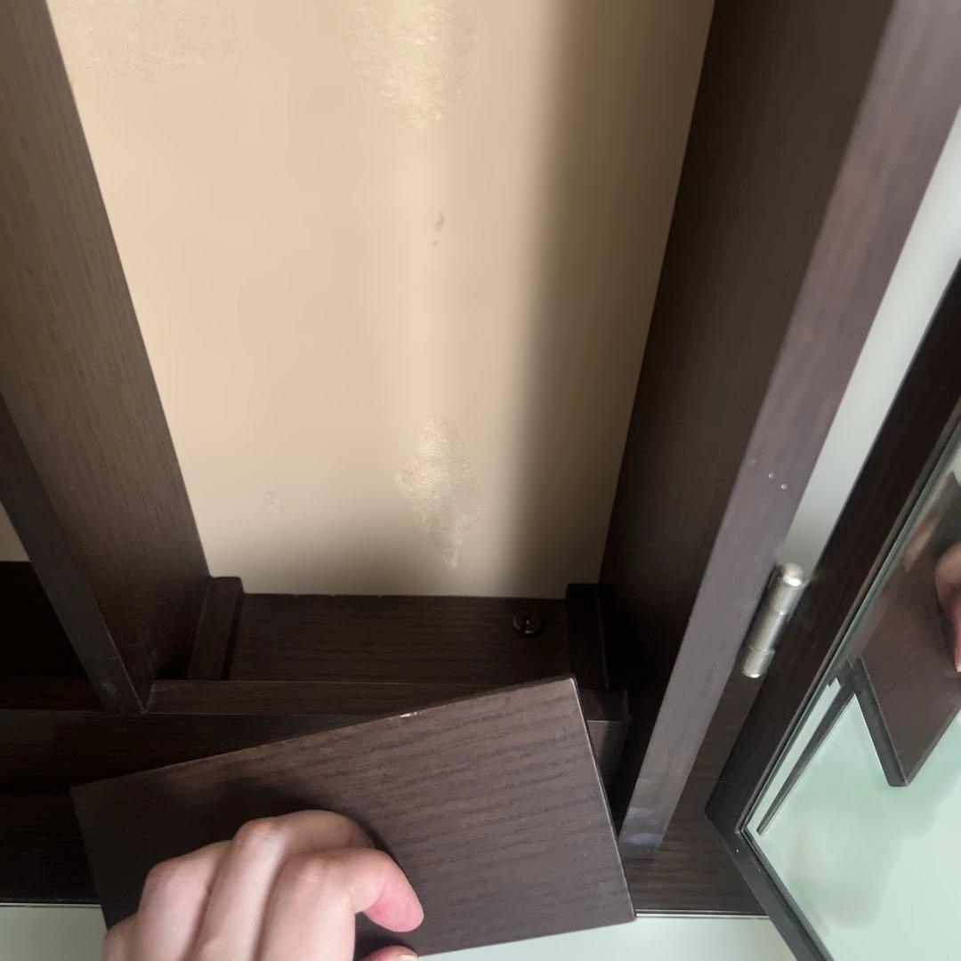 ダークブラウン三面鏡ドレッサー　※椅子別売り