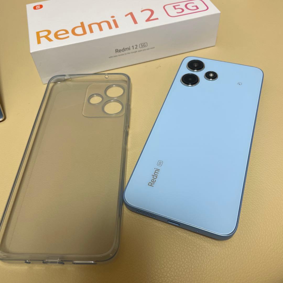 ジャンク品Xiaomi Redmi 12 5Gスカイブルー本体 ケース付き