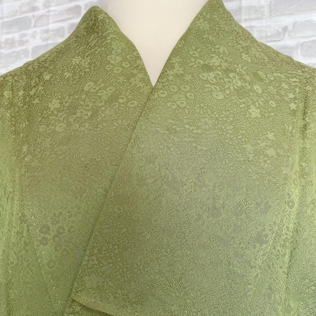 色無地　フルセット　グリーン　躾糸付き　地紋　入学式　シンプル　礼装　I10