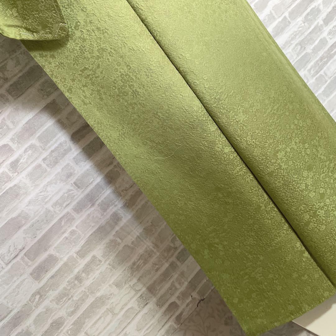 色無地　フルセット　グリーン　躾糸付き　地紋　入学式　シンプル　礼装　I10