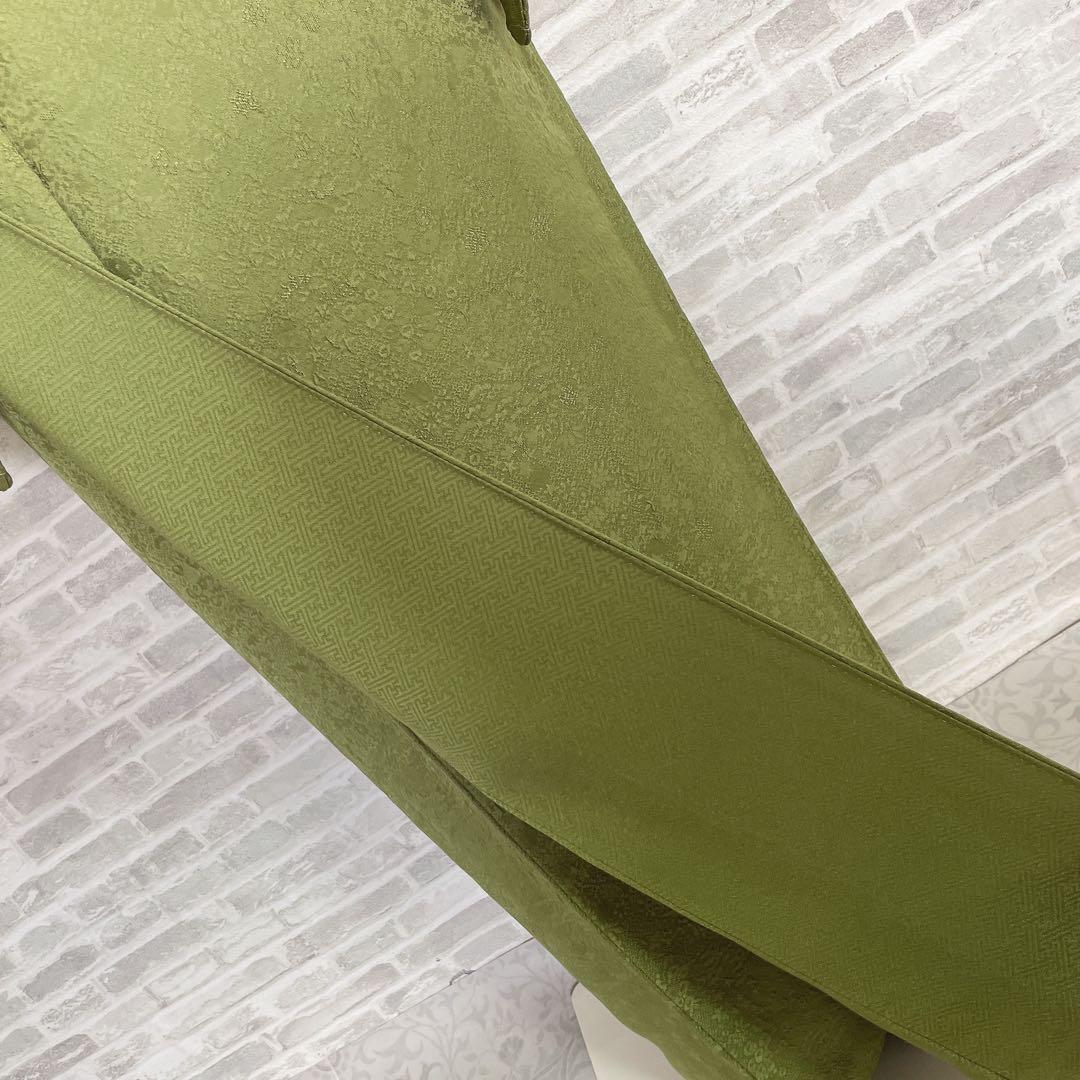 色無地　フルセット　グリーン　躾糸付き　地紋　入学式　シンプル　礼装　I10