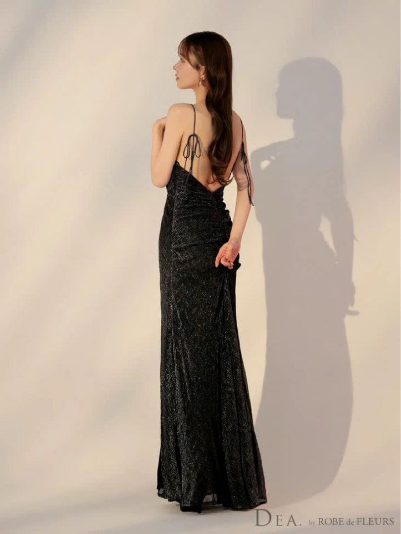 DEA.by ROBE de FLEURS バックオープンラメニットロングドレス