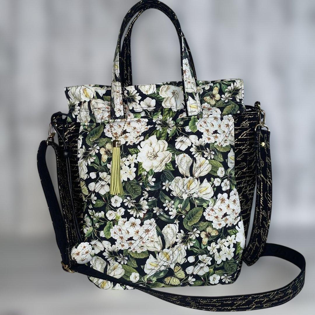 maruru サイド別マチトート、ストラップセット、ラウンド巾着大