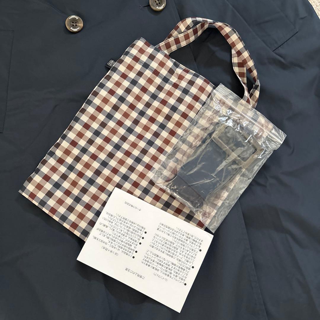Aquascutum ネイビー ダブルJAL機内販売レインコート