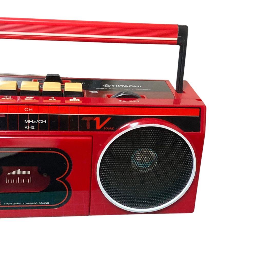 【動作品レア】 昭和レトロ 日立AM&FMラジオ・カセットデッキTRK-W110