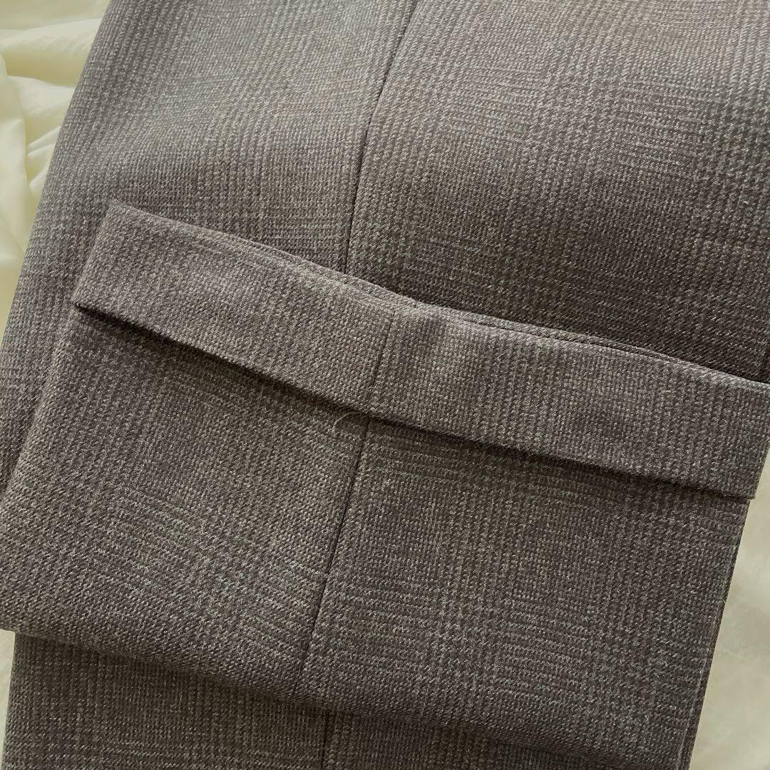 ATON グレンチェック ウールスラックス