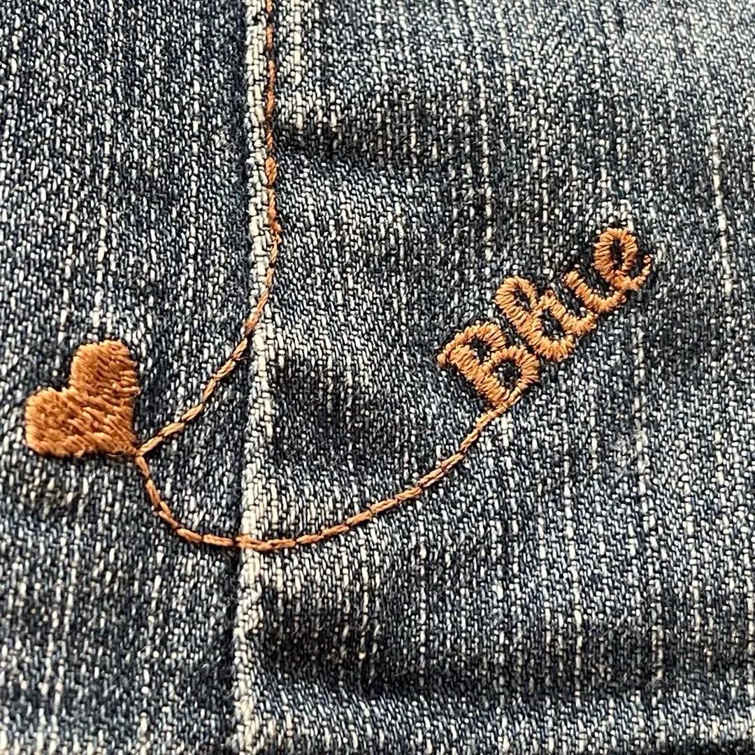 バーバリーブルーレーベル デニムジャケット ノバチェック ハート 刺繍ロゴ