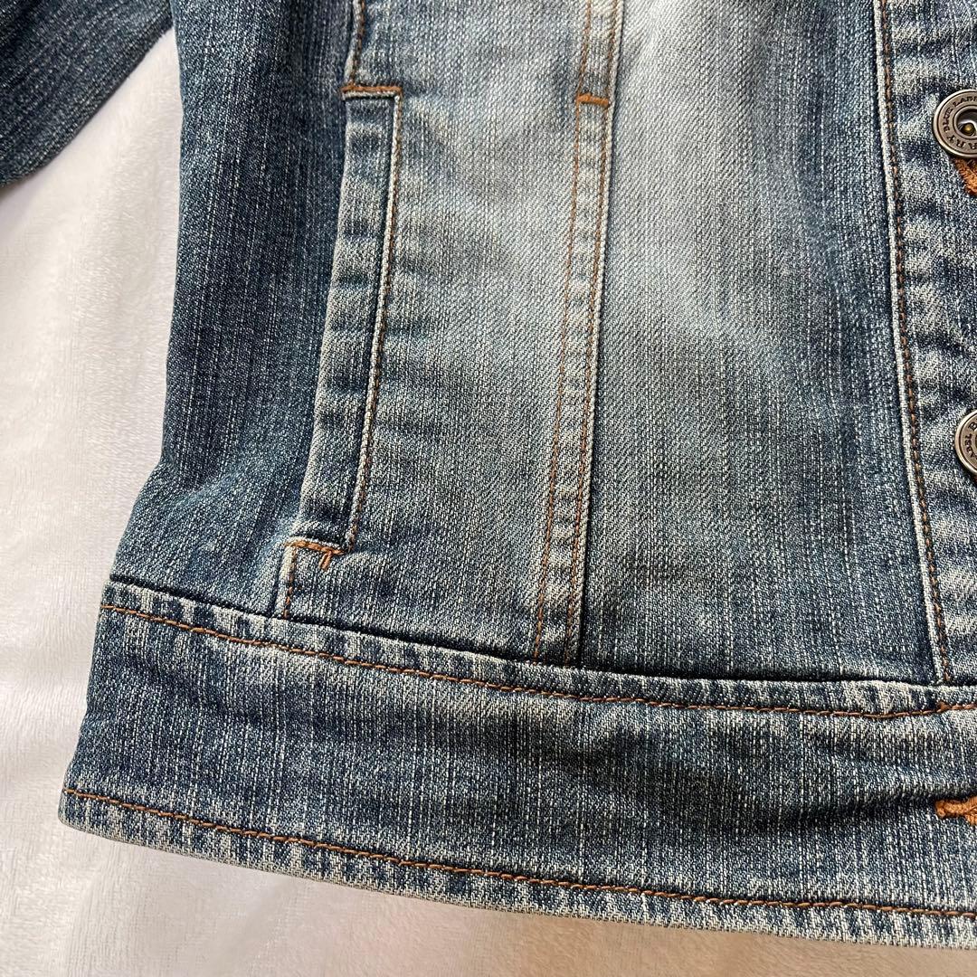 バーバリーブルーレーベル デニムジャケット ノバチェック ハート 刺繍ロゴ