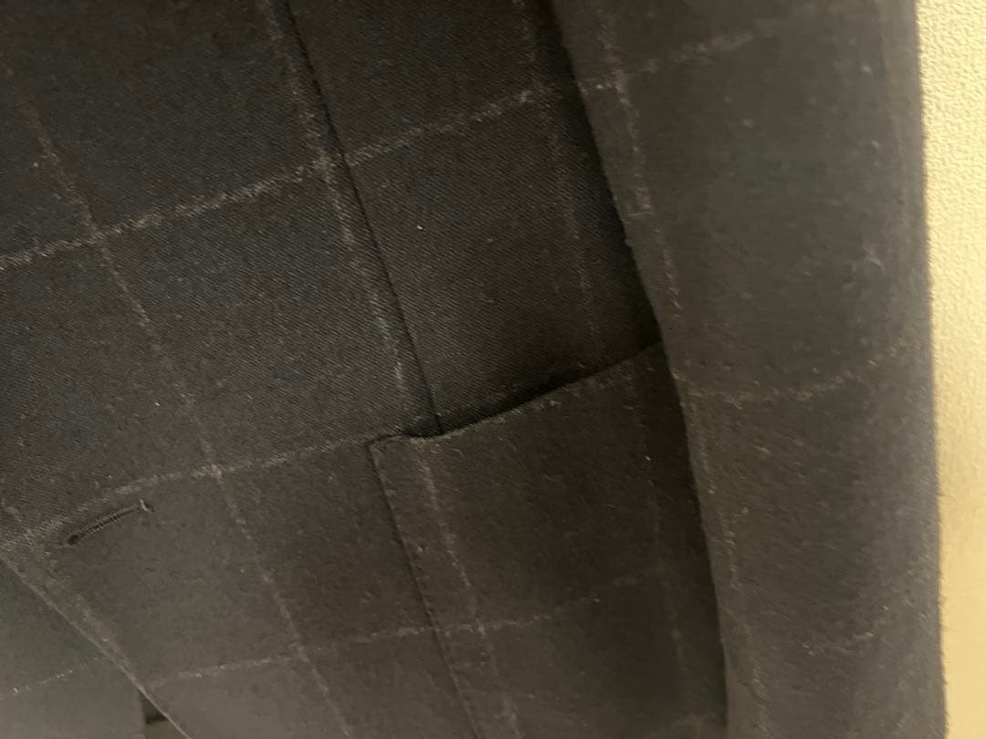 LARDINI ダークブルー　ウィンドーペン柄　テーラードジャケット