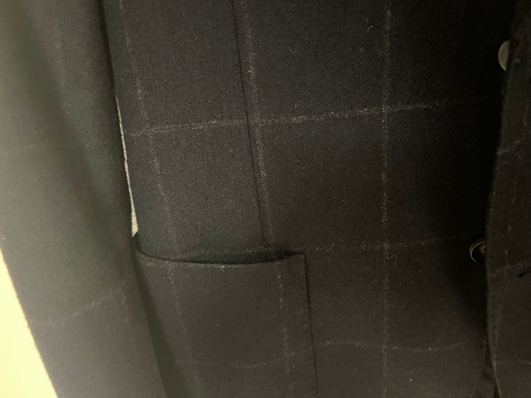 LARDINI ダークブルー　ウィンドーペン柄　テーラードジャケット