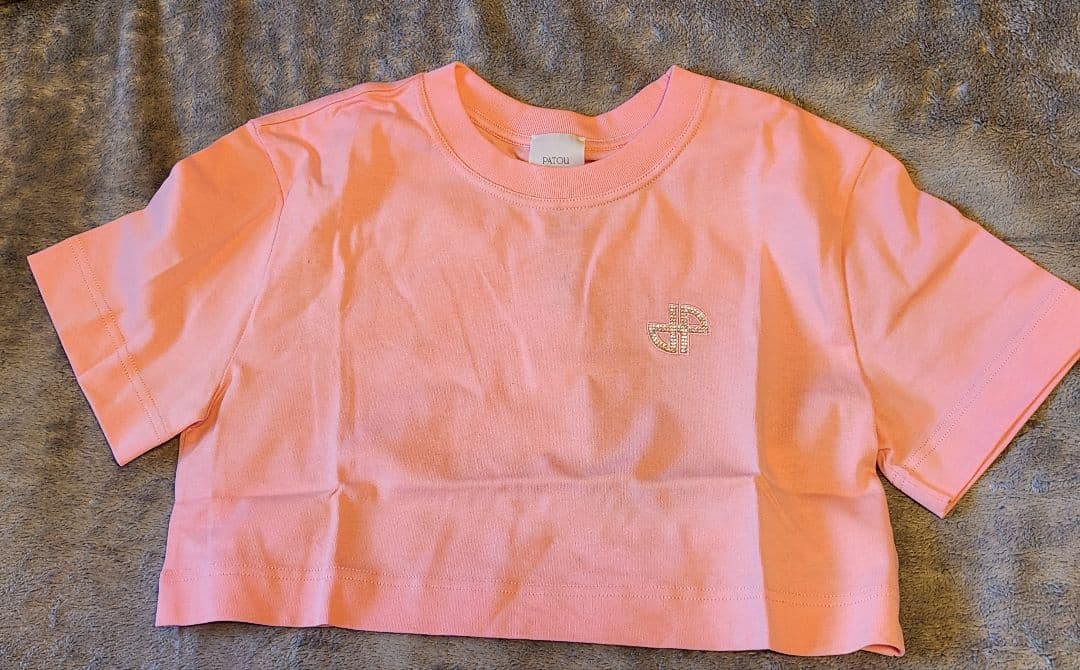 Patou オーガニックコットン クロップドTシャツ ♡ピンク