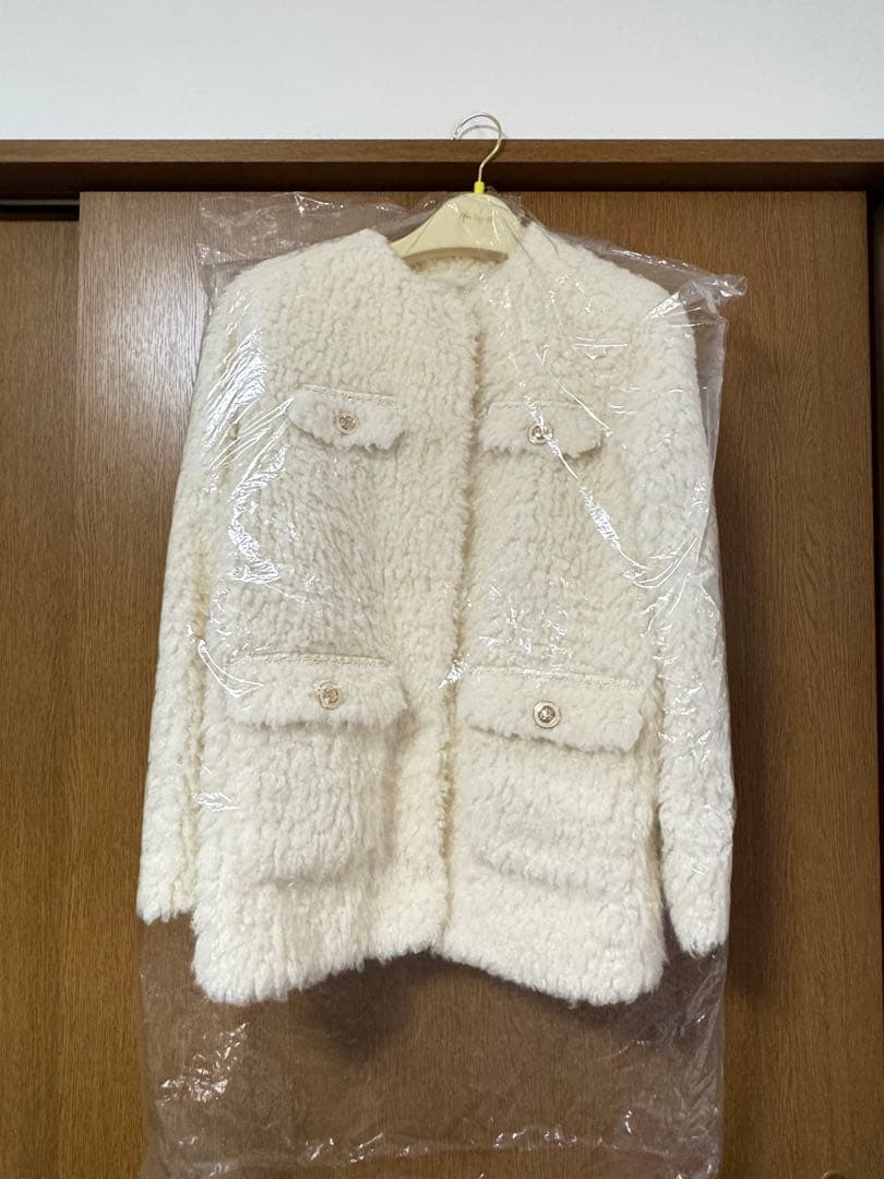 Her lip to  Faux Fur Coat ecru ホワイト