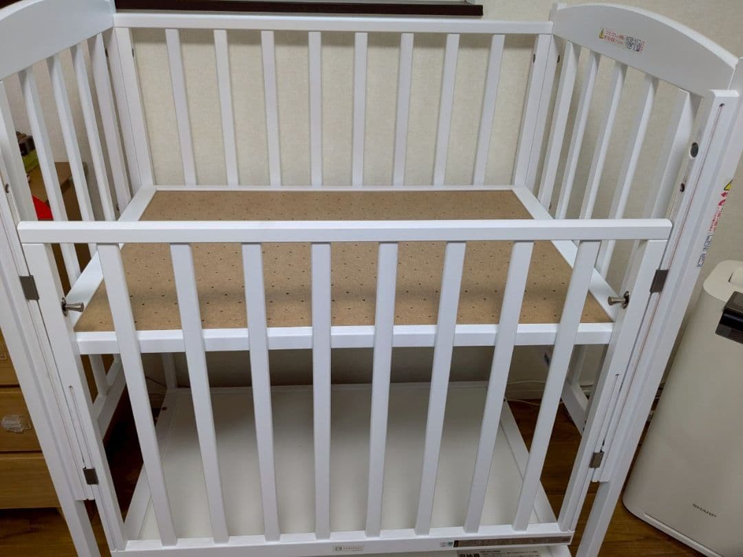 【なーのー様】ベビーベッド　ヤマサキ　ハイタイプベッド　プチモール　ホワイト