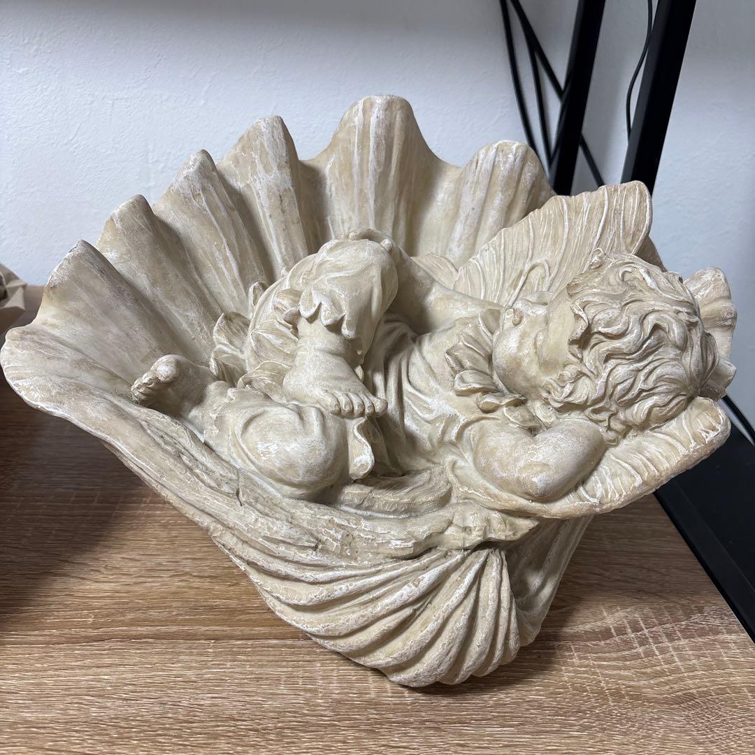 天使　置物　シェル　彫刻像　状態美品　最安値