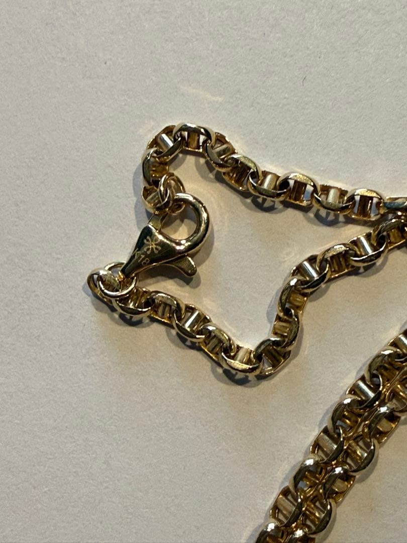 K18 中空ベルチャーネックレス　40センチ　4.23g