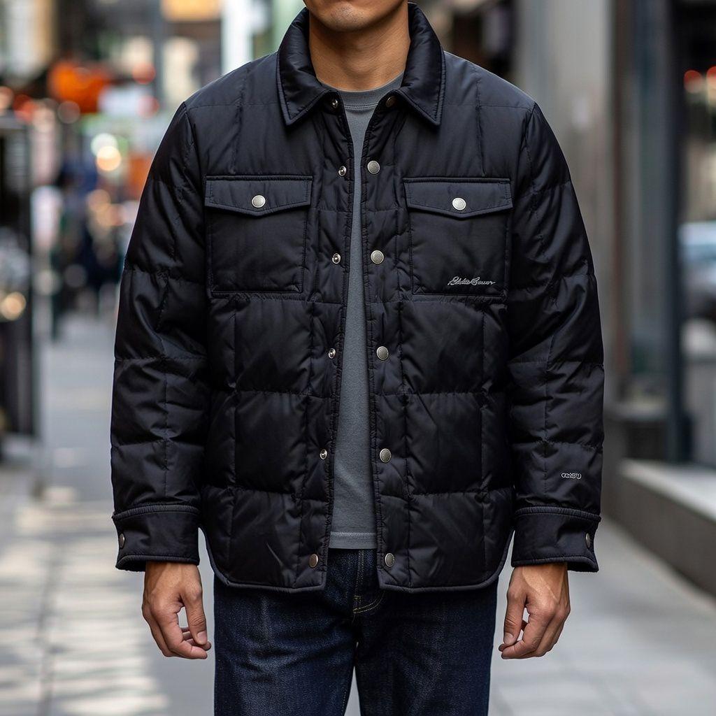 エディーバウアー ダウン シャツジャケット 650フィル 洗濯可 軽量 M