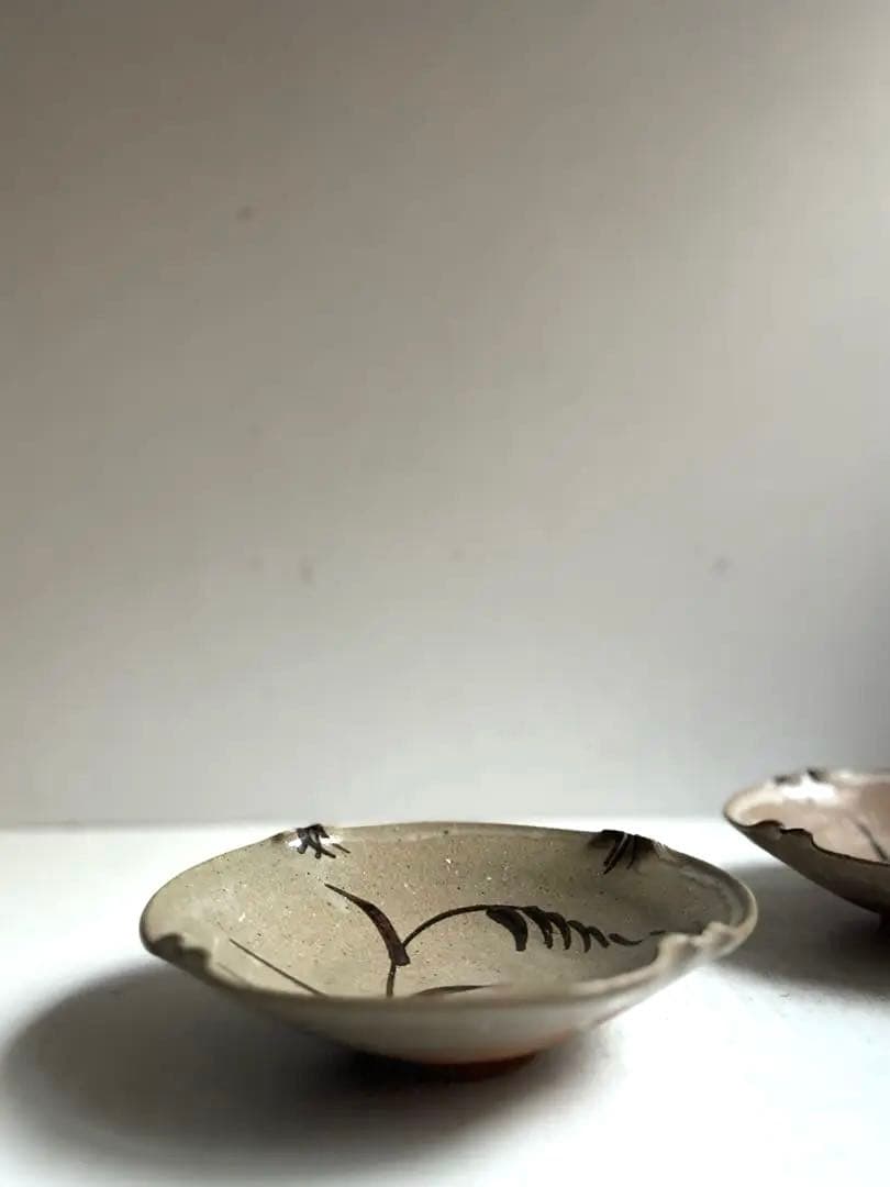 376 田中佐次郎 山瀬窯 絵唐津菓子器 ② 唐津焼 茶道 茶道具 未使用 希少