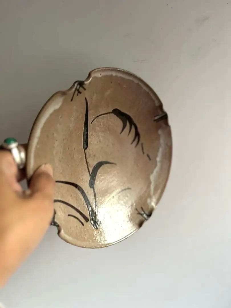 376 田中佐次郎 山瀬窯 絵唐津菓子器 ② 唐津焼 茶道 茶道具 未使用 希少