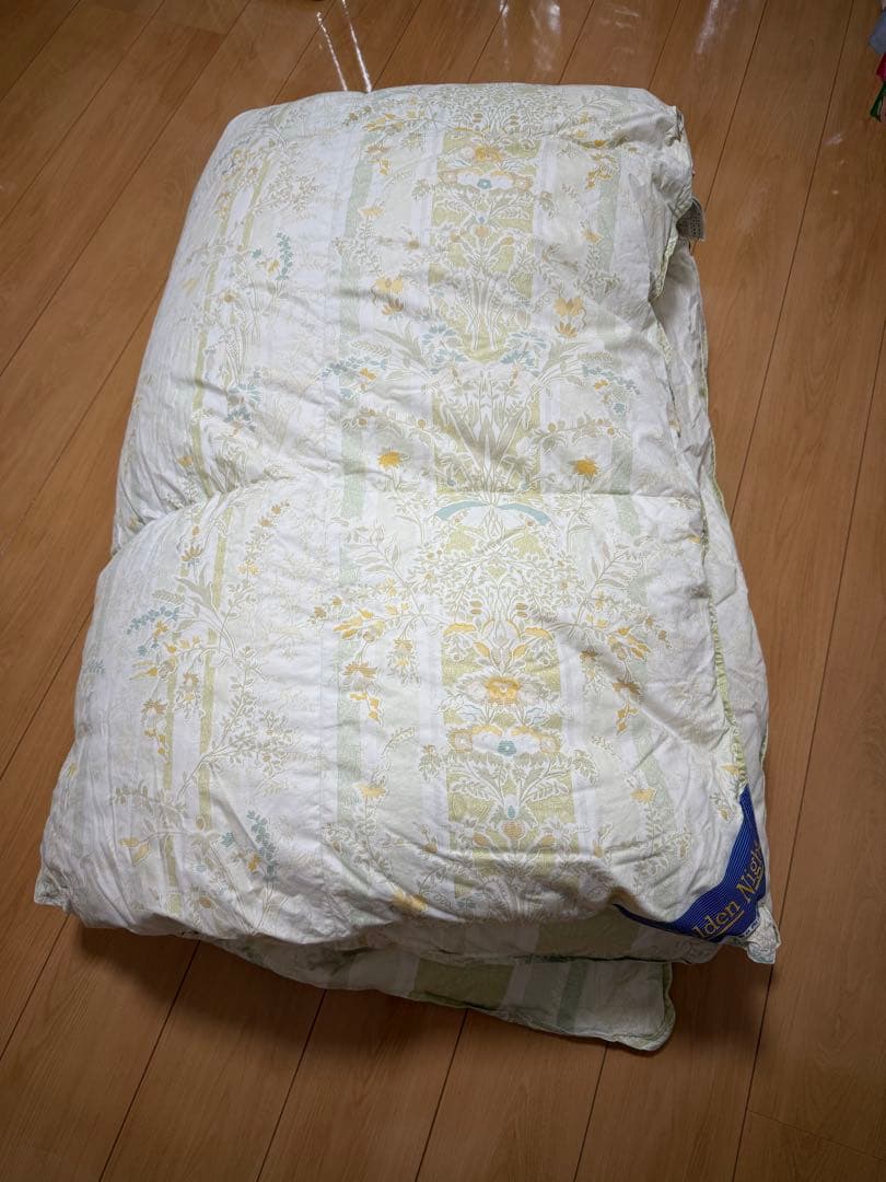 ✨美品✨［西川産業］羽毛掛け布団 ゴールデンナイト シングル グリーン