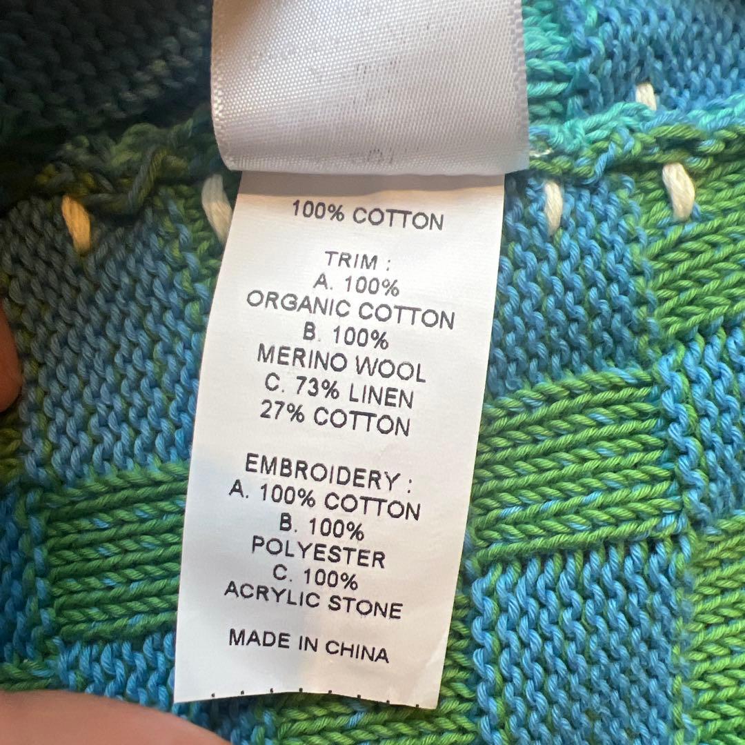 yanyan カラフル ニットベスト チェック柄