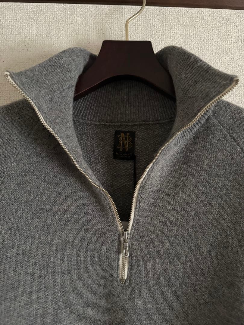 バトナー キャメル 100% ハーフジップ ニット サイズ2 日本製 タグ付