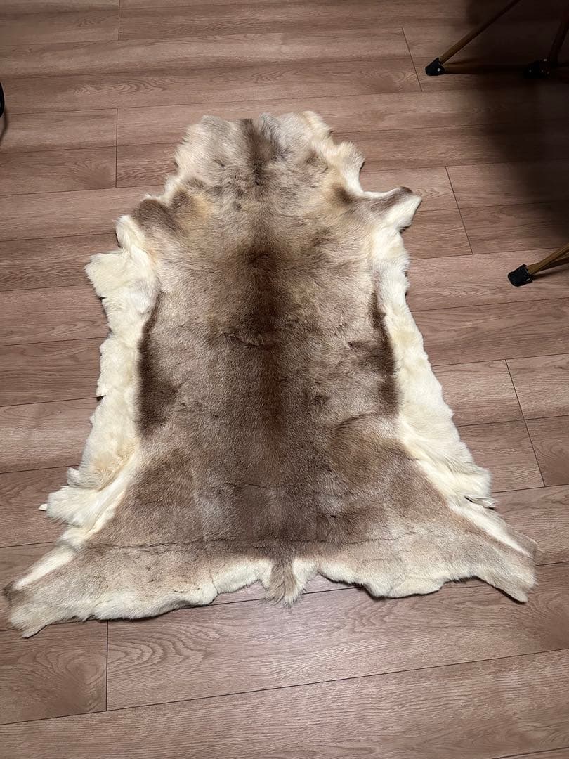 トナカイファー　本物毛皮　キャンプ映え◎　ラグ／チェアカバーに