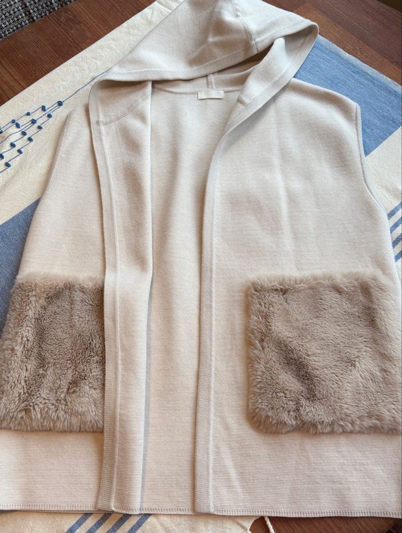 Ballsey フード付きベージュベスト