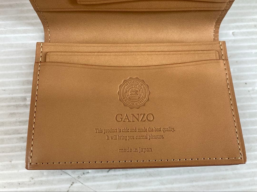 T300 GANZO CORDOVAN 通しマチ名刺入れ コードバン ブラウン