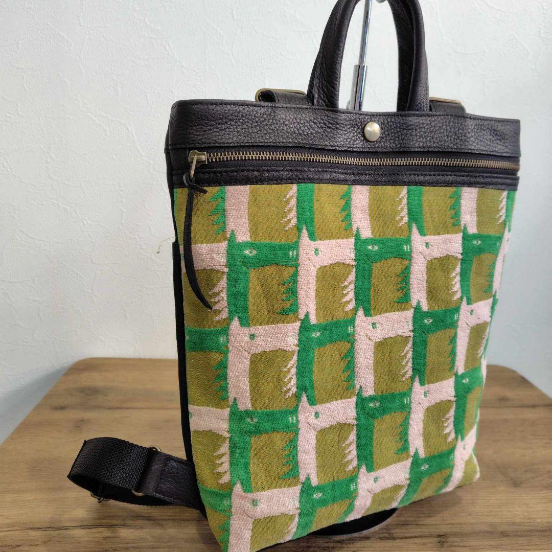 ミナペルホネン/thoroughbredサラブレットマスタード/牛革A4トートリ