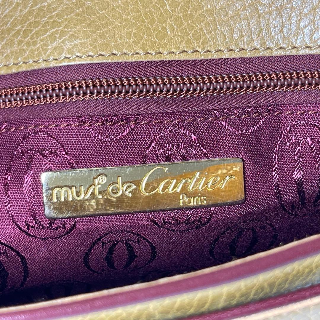 カルティエ⭐️  マスト カーフ レザー セカンド クラッチ バッグ