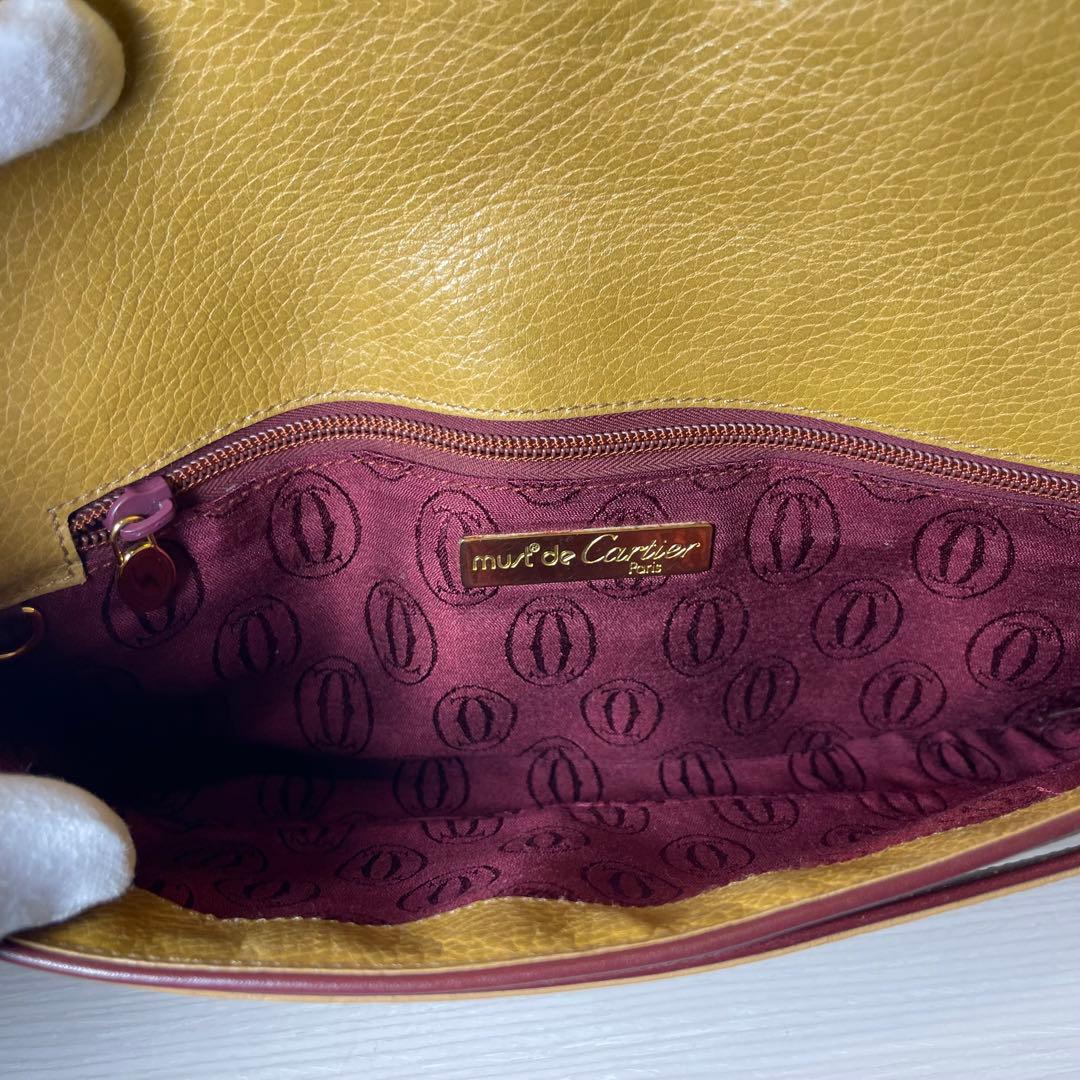 カルティエ⭐️  マスト カーフ レザー セカンド クラッチ バッグ