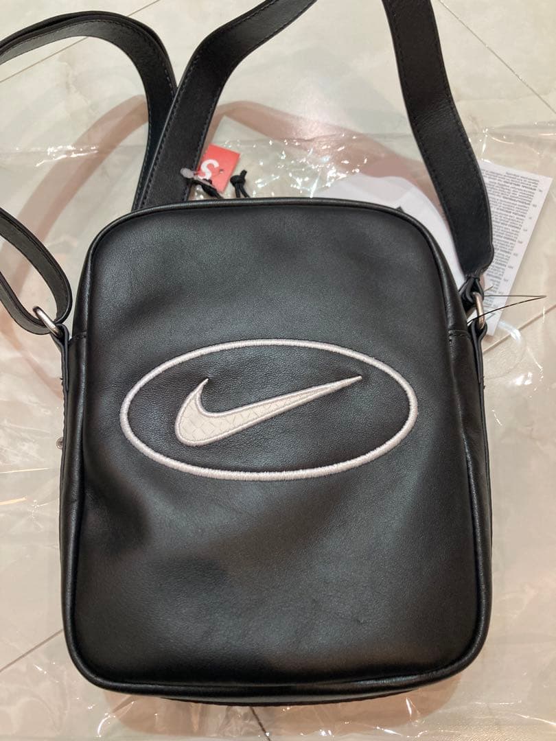 Nike x Supreme レザー ショルダーバッグ ブラック
