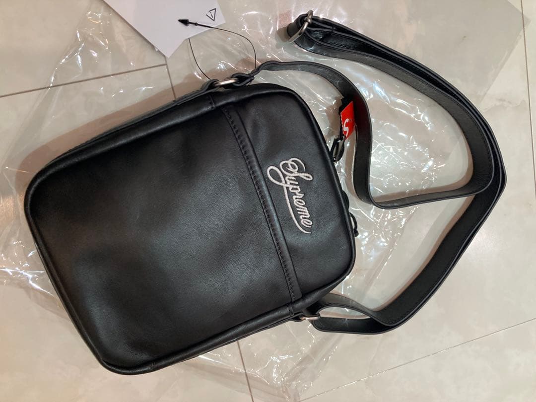 Nike x Supreme レザー ショルダーバッグ ブラック