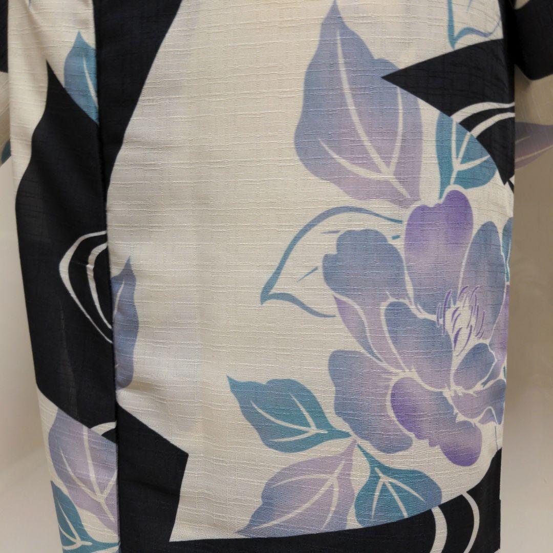 太陽様　確認用！浴衣 黒白幾何学模様 薄紫　ゆかた　Mサイズ