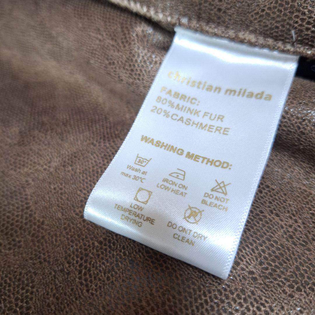 新品極美品可愛い❤ミンク 80％カシミヤ20％ファーコート 毛皮 厚手 イタリア