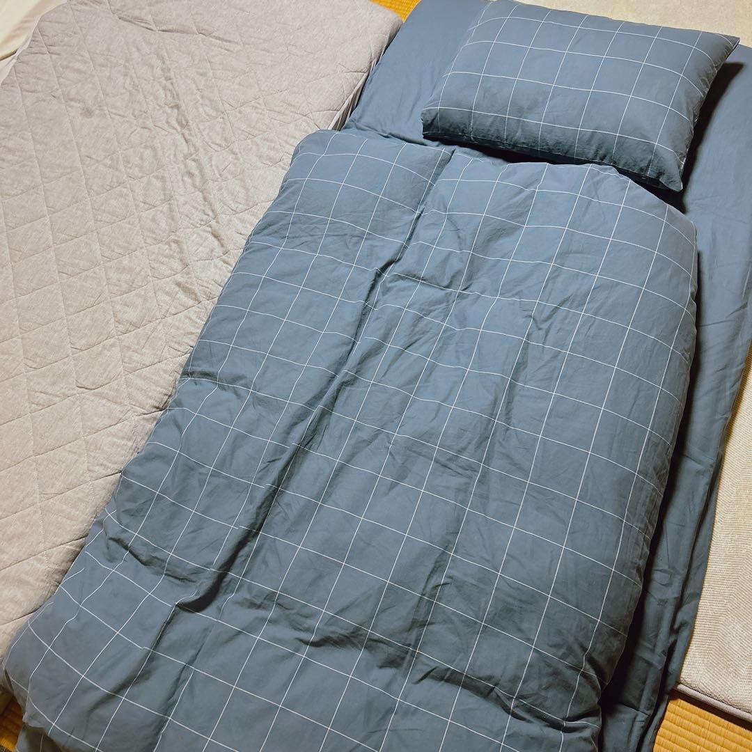 無印良品　防ダニ　寝具３点セット　カバー付き　シングル