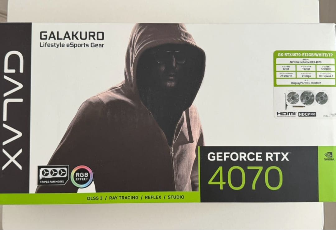 最終値下げ　玄人志向 GK-RTX4070 12GB/WHITE/TP