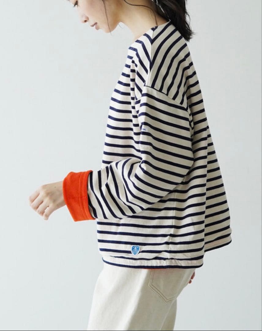 オーシバル　ボートネック ロングスリーブ ショート フリース プルオーバー