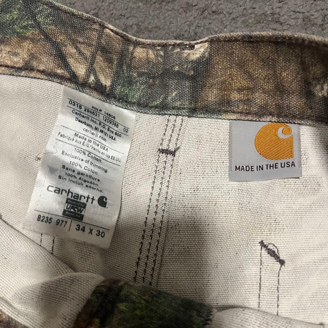 Carhartt リアルツリー　カモ　ワークパンツ　USA製　革タグ