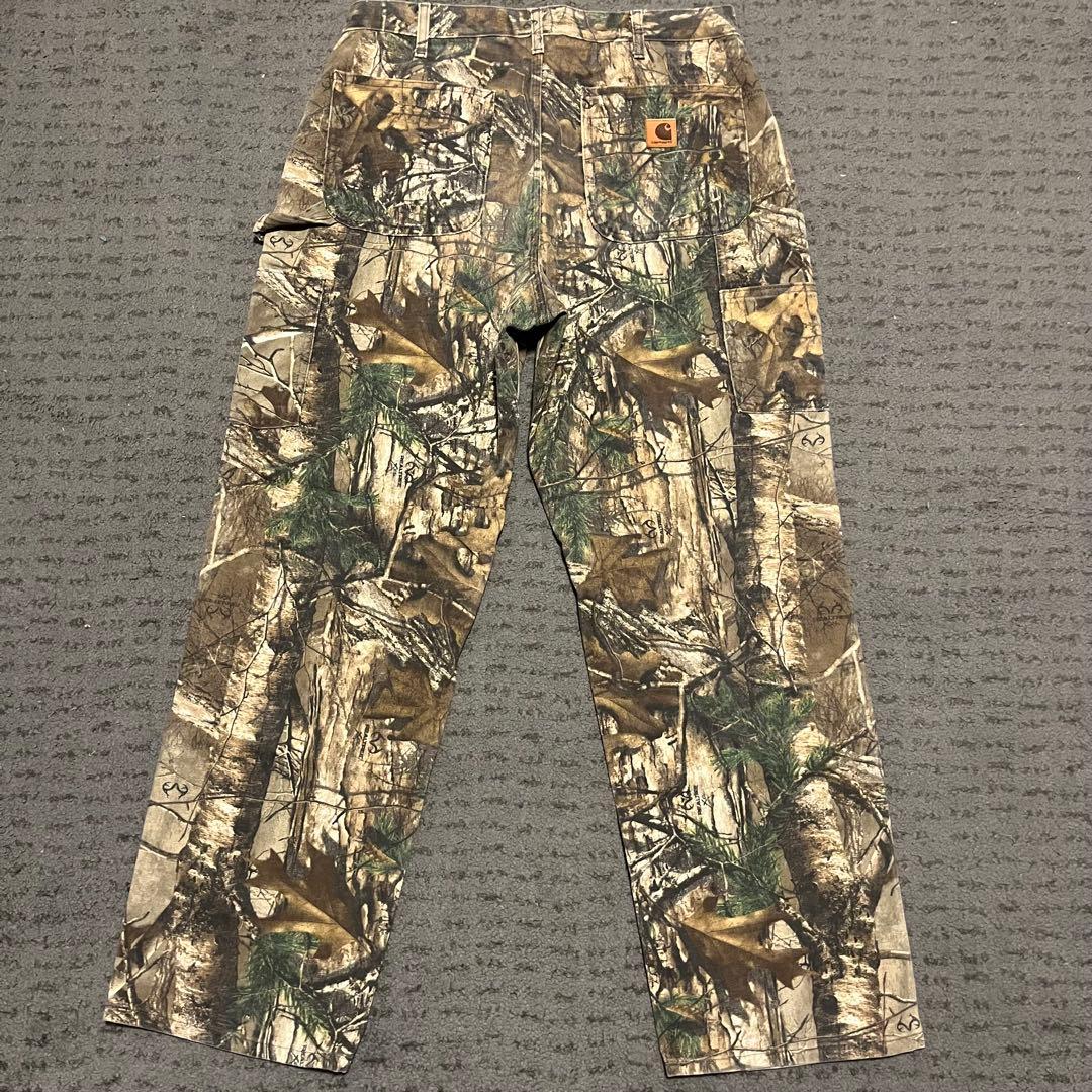 Carhartt リアルツリー　カモ　ワークパンツ　USA製　革タグ