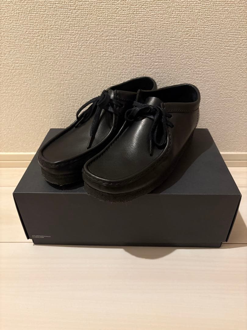 クラークス ワラビー ブラックレザー 24.5cm