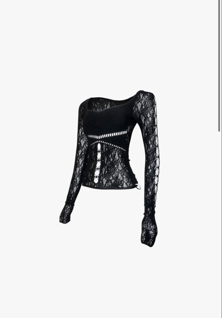 トップス S ruched sculpt body lace